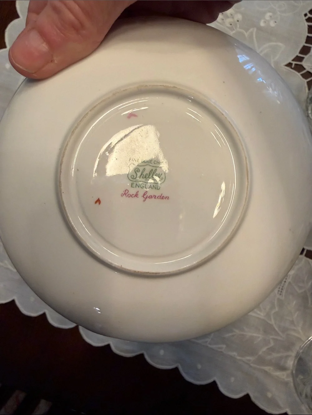 Floral Gold-Trim Porcelain Teacup and Saucer - Pink, Yellow, Blue